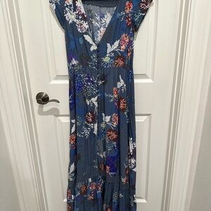 Floral Blue Maxi Dress